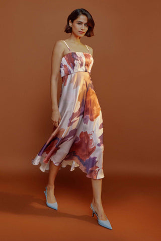 Advait-Multicolor Wind Pleated Dress-INDIASPOPUP.COM